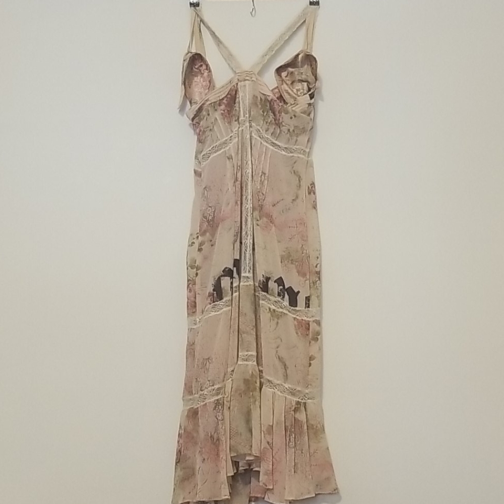 John Galliano Floral Print Peasant Dress - Picture 3 of 13